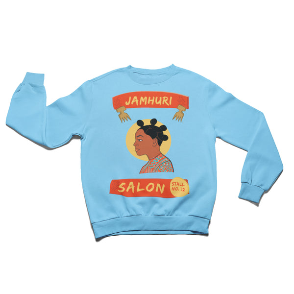 Bantu Knots Matuta Natural Hair Salon Ladies Crewneck - jamhuriwear.com