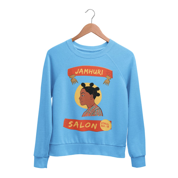 Bantu Knots Matuta Natural Hair Salon Ladies Crewneck - jamhuriwear.com