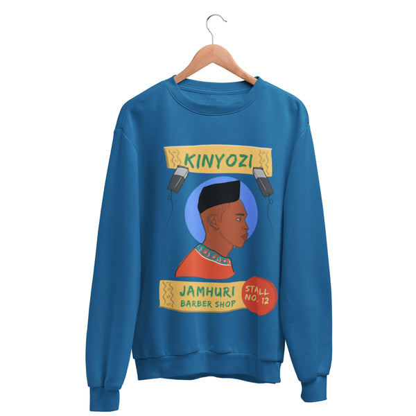 Kinyozi Barber Box Cut Retro Crewneck Sweatshirt - jamhuriwear.com