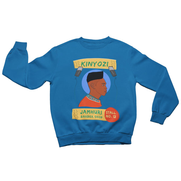 Kinyozi Barber Box Cut Retro Crewneck Sweatshirt - jamhuriwear.com