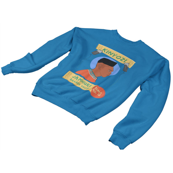 Kinyozi Barber Box Cut Retro Crewneck Sweatshirt - jamhuriwear.com
