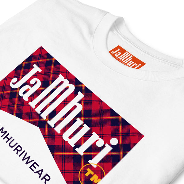Jamhuri Maasai Tartan S/Sleeve Unisex T-Shirt - jamhuriwear.com