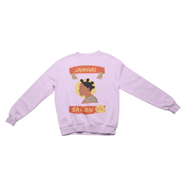 Bantu Knots Matuta Natural Hair Salon Ladies Crewneck - jamhuriwear.com