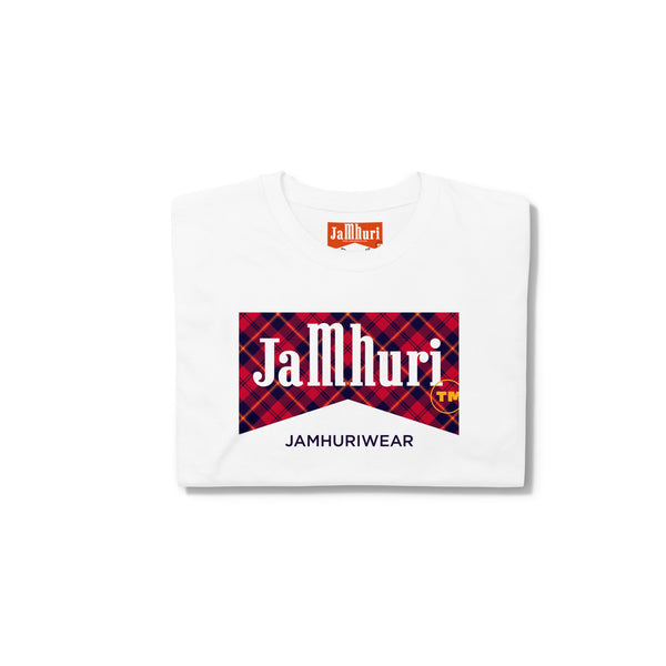 Jamhuri Maasai Tartan S/Sleeve Unisex T-Shirt - jamhuriwear.com