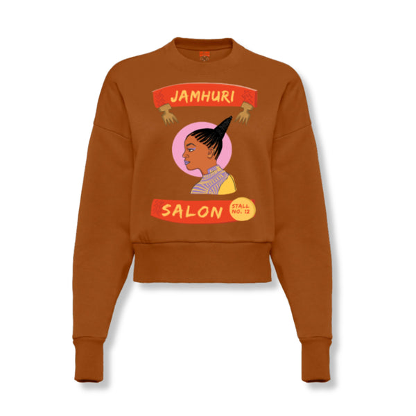 African Braiding Salon Ladies Fashion Premium Crewneck