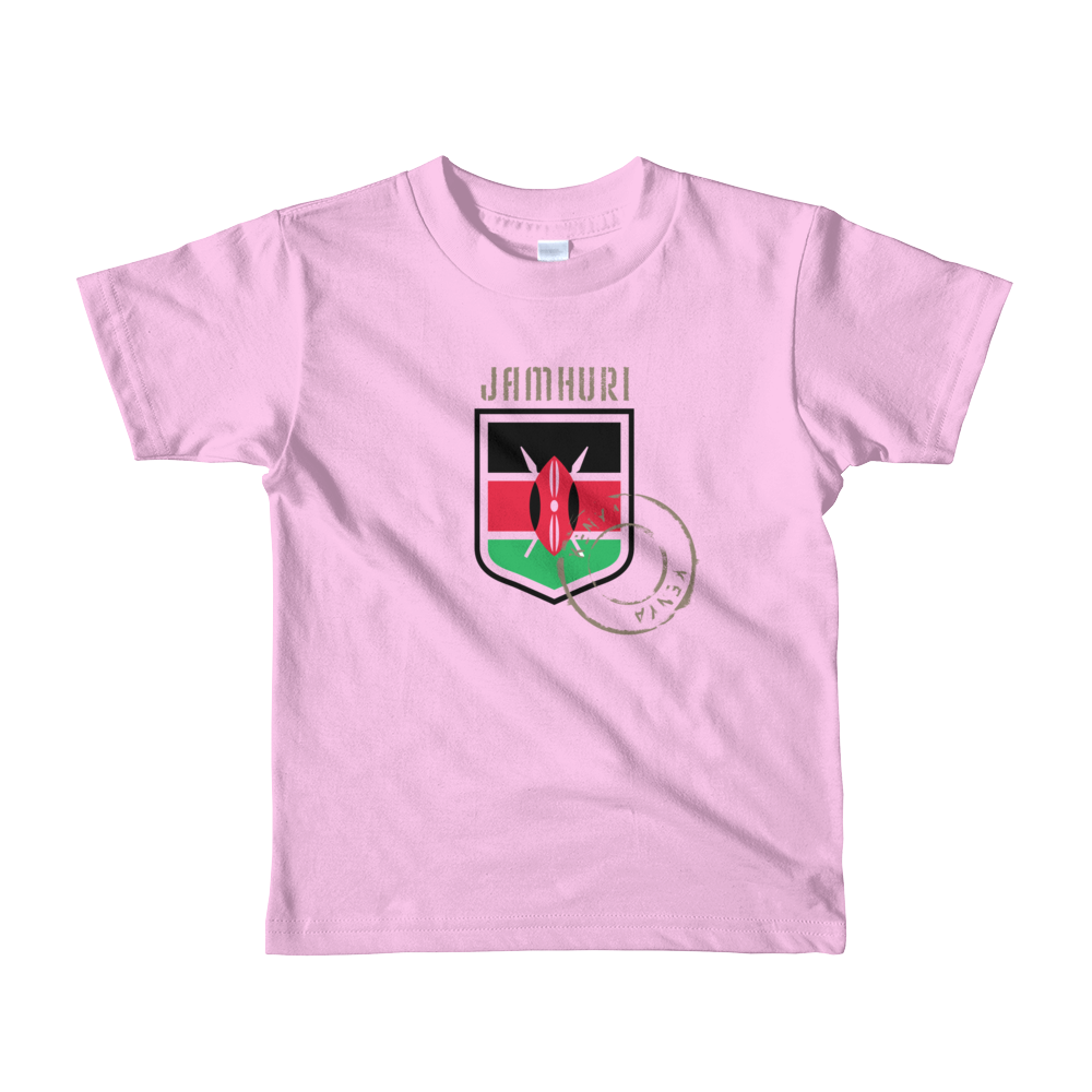 Toto Kids Pink Girls Kenya Badge T-shirt - jamhuriwear.com