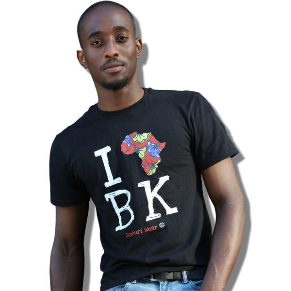 Model  wearing I Africa brooklyn B.K Black jamhuri wear tshirt